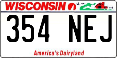 WI license plate 354NEJ