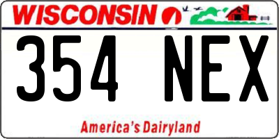 WI license plate 354NEX