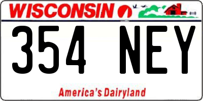 WI license plate 354NEY