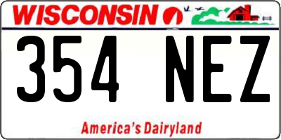 WI license plate 354NEZ