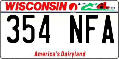 WI license plate 354NFA