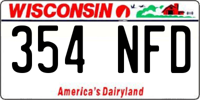 WI license plate 354NFD