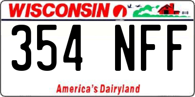 WI license plate 354NFF