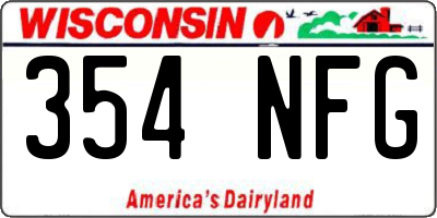 WI license plate 354NFG