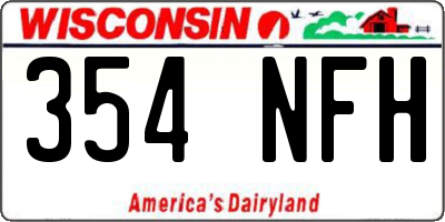 WI license plate 354NFH