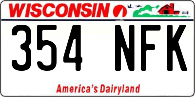 WI license plate 354NFK