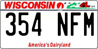 WI license plate 354NFM