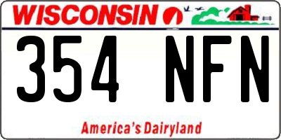 WI license plate 354NFN