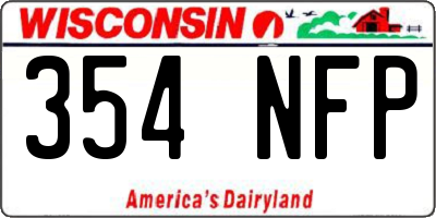 WI license plate 354NFP