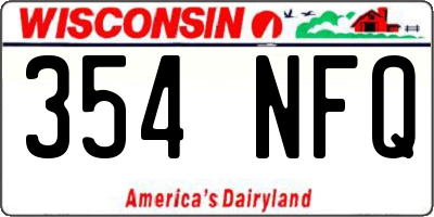 WI license plate 354NFQ