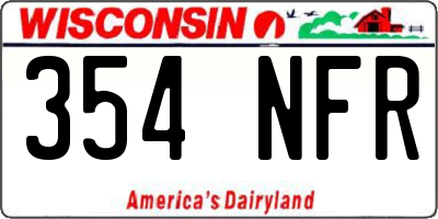 WI license plate 354NFR