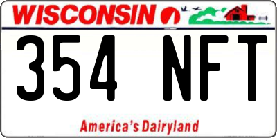 WI license plate 354NFT