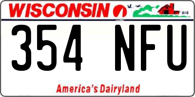 WI license plate 354NFU
