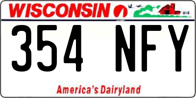 WI license plate 354NFY