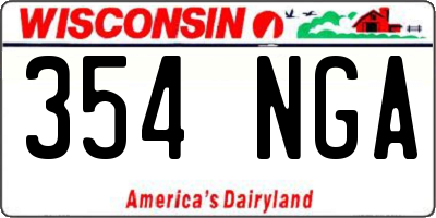 WI license plate 354NGA