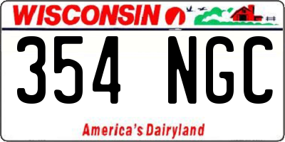WI license plate 354NGC