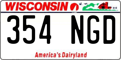 WI license plate 354NGD