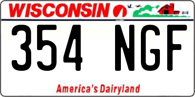 WI license plate 354NGF