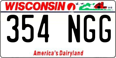 WI license plate 354NGG