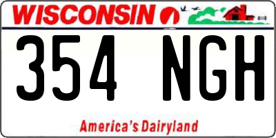 WI license plate 354NGH