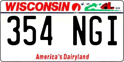 WI license plate 354NGI