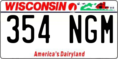 WI license plate 354NGM
