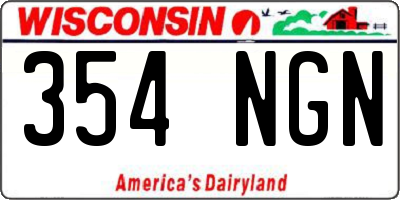 WI license plate 354NGN
