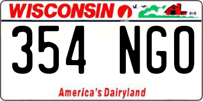WI license plate 354NGO