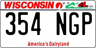 WI license plate 354NGP
