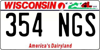 WI license plate 354NGS
