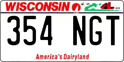WI license plate 354NGT