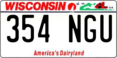 WI license plate 354NGU
