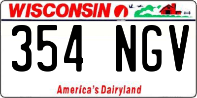 WI license plate 354NGV