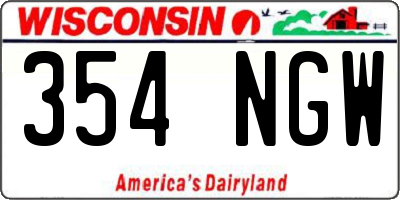 WI license plate 354NGW