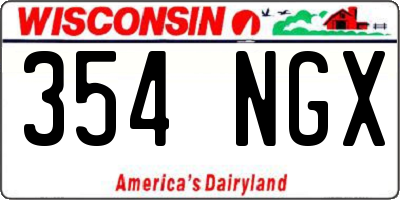 WI license plate 354NGX