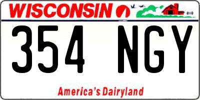 WI license plate 354NGY