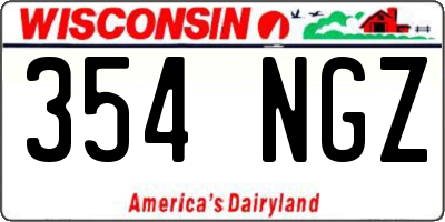 WI license plate 354NGZ