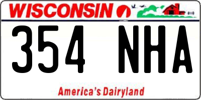WI license plate 354NHA