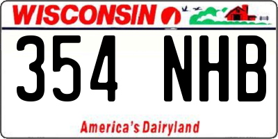 WI license plate 354NHB