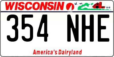 WI license plate 354NHE
