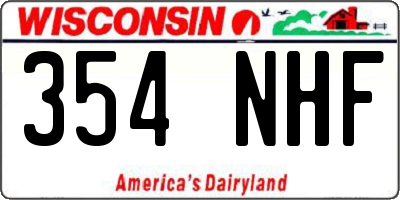WI license plate 354NHF