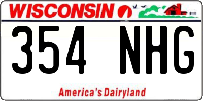 WI license plate 354NHG