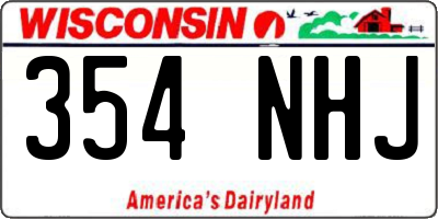 WI license plate 354NHJ