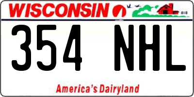 WI license plate 354NHL
