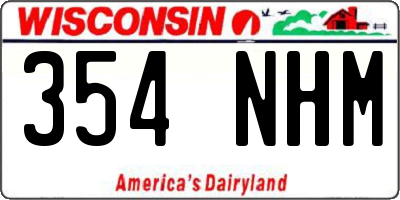 WI license plate 354NHM