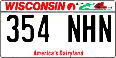 WI license plate 354NHN