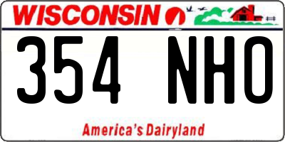 WI license plate 354NHO