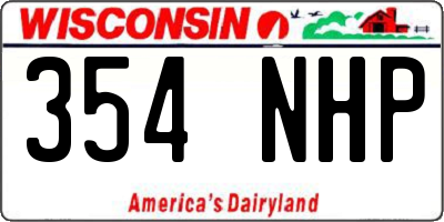 WI license plate 354NHP