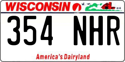 WI license plate 354NHR