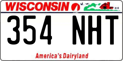 WI license plate 354NHT